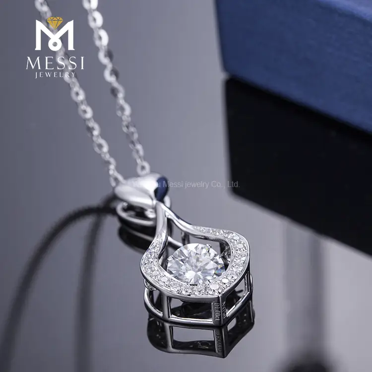 18K White Gold 1ct Moissanite Necklace - Fashionable Statement Jewelry 4