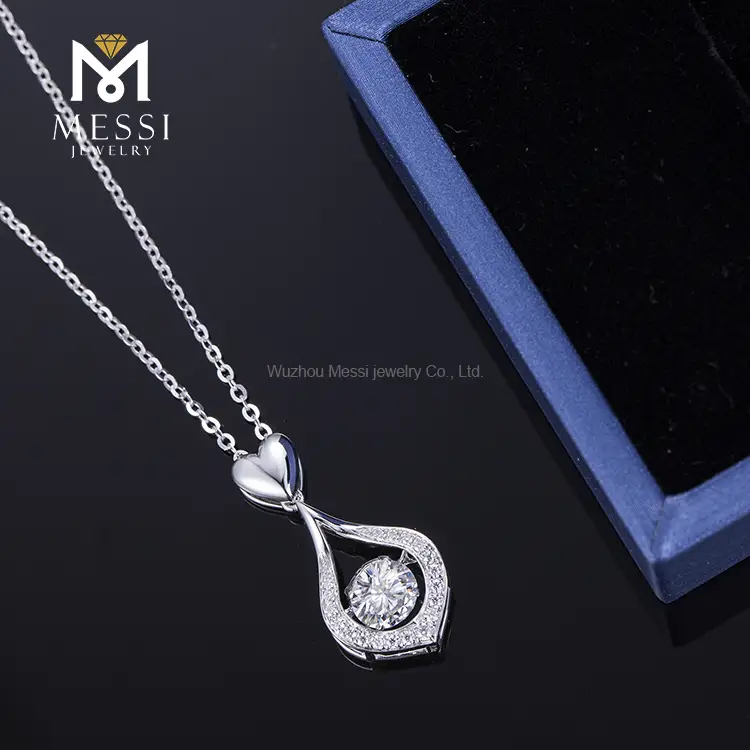 18K White Gold 1ct Moissanite Necklace - Fashionable Statement Jewelry 5