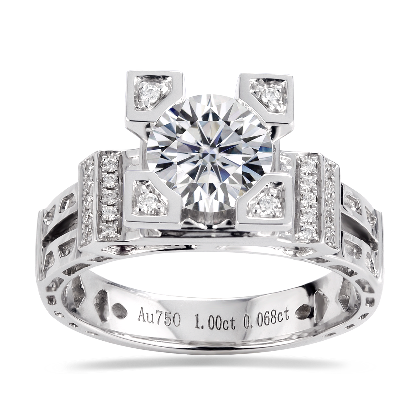 Barang Kemas Messi - Cincin Pertunangan Set Pasangan Barang Kemas Emas putih 14k 18k Perkahwinan Untuk Lelaki Wanita Cincin perkahwinan Universal Paris Tower 8