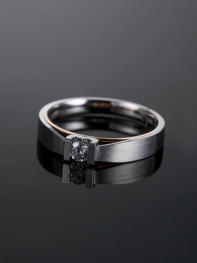 Elegant 18K Gold Moissanite Couple Ring 7