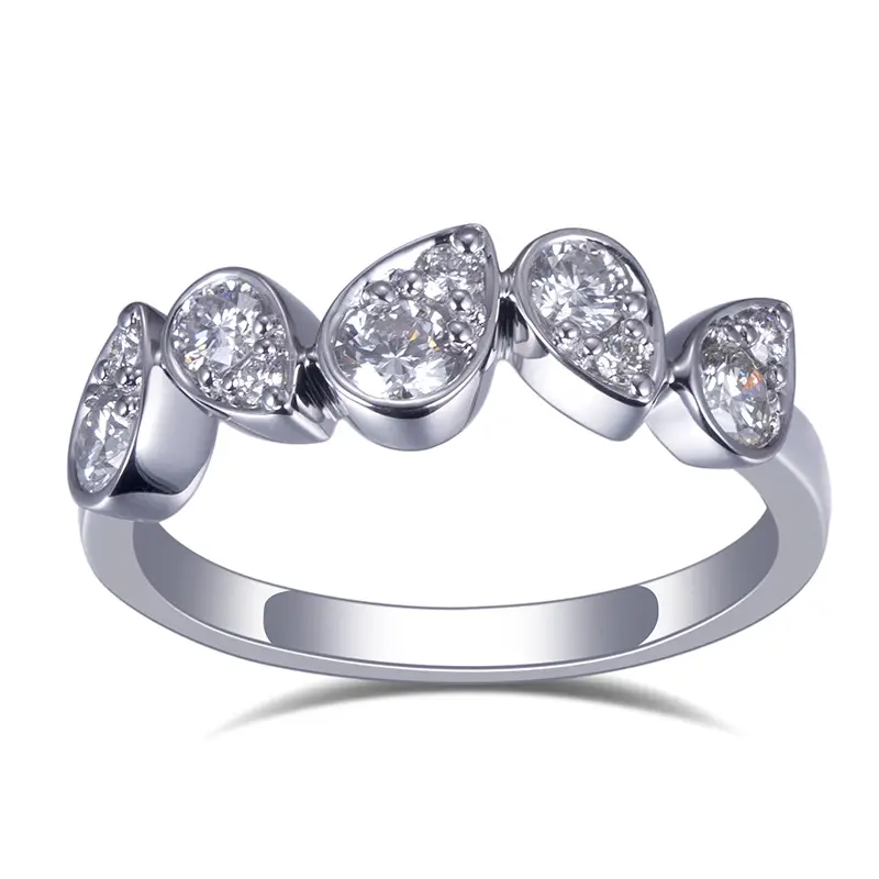 Gioielli Messi - Gioielli Messi MSR -644 18K Gold Gold Engagement Wedding Lab Diamond Ring Lab Biielli con diamanti 1