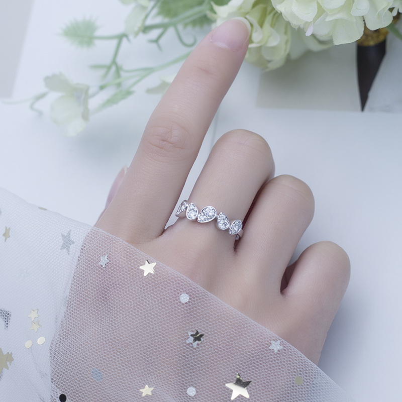 Messi Alahas - Messi Alahas MSR-644 18k Puti nga bulawan nga peras Engagement Wedding Lab diamante Singsing Lab Diamond Alahas 12