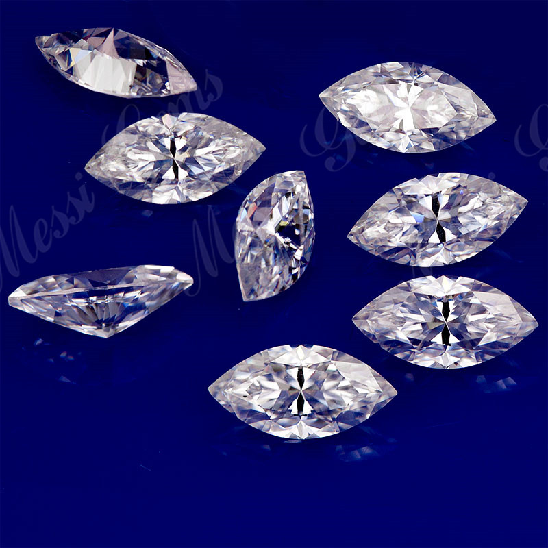 Messi Jewelry - Messi Jewelry 2mm To 14mm DEF GH color Marquise Cut Moissanite Moissanite 15