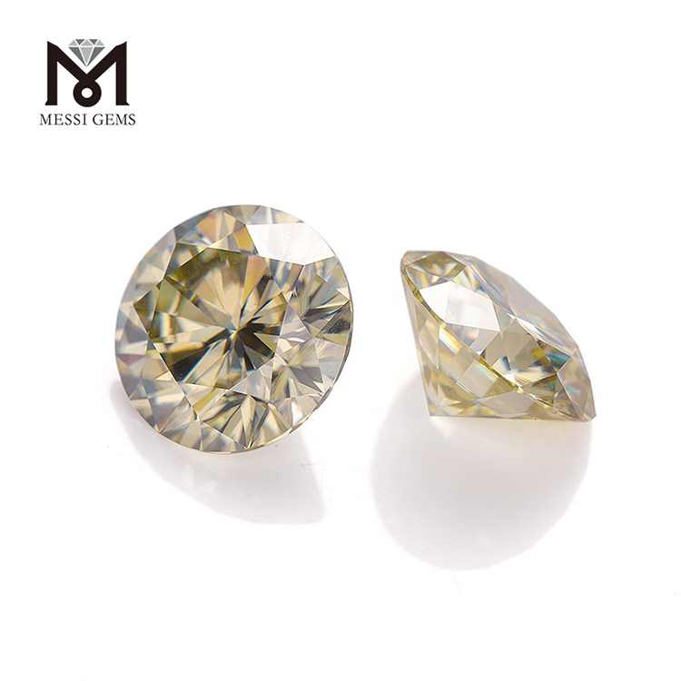 Messi Alahas - Messi Alahas 4.0~10mm Yellow Moissanite Diamond Synthetic Loose Gemstone Yellow Moissanite Round 12