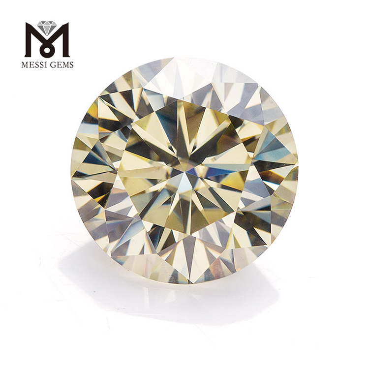 Messi Alahas - Messi Alahas 4.0~10mm Yellow Moissanite Diamond Synthetic Loose Gemstone Yellow Moissanite Round 8