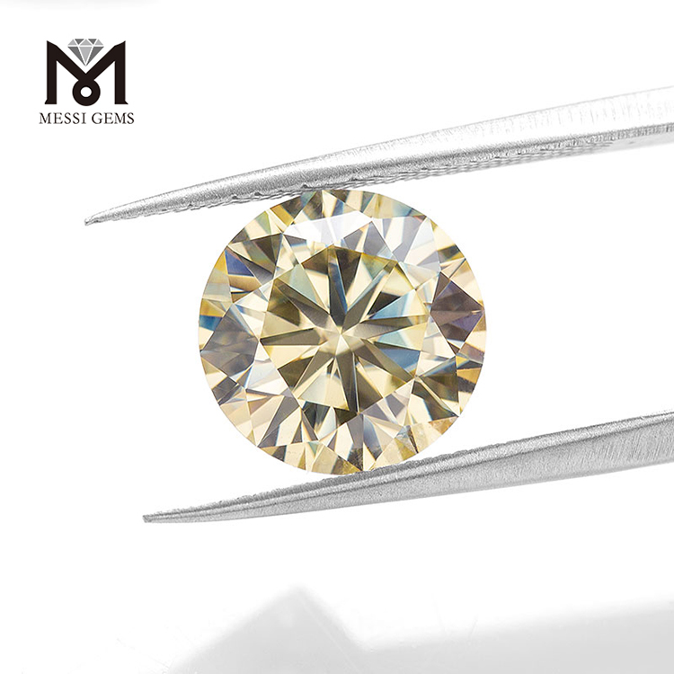 Messi Alahas - Messi Alahas 4.0~10mm Yellow Moissanite Diamond Synthetic Loose Gemstone Yellow Moissanite Round 16