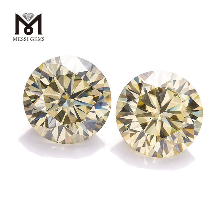 Messi Alahas - Messi Alahas 4.0~10mm Yellow Moissanite Diamond Synthetic Loose Gemstone Yellow Moissanite Round 14