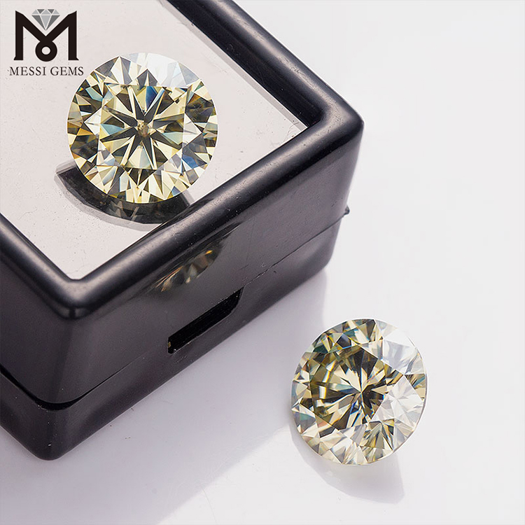 Messi Alahas - Messi Alahas 4.0~10mm Yellow Moissanite Diamond Synthetic Loose Gemstone Yellow Moissanite Round 20