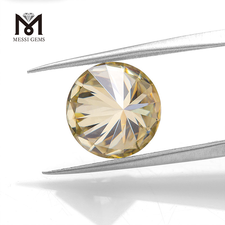 Messi Alahas - Messi Alahas 4.0~10mm Yellow Moissanite Diamond Synthetic Loose Gemstone Yellow Moissanite Round 18