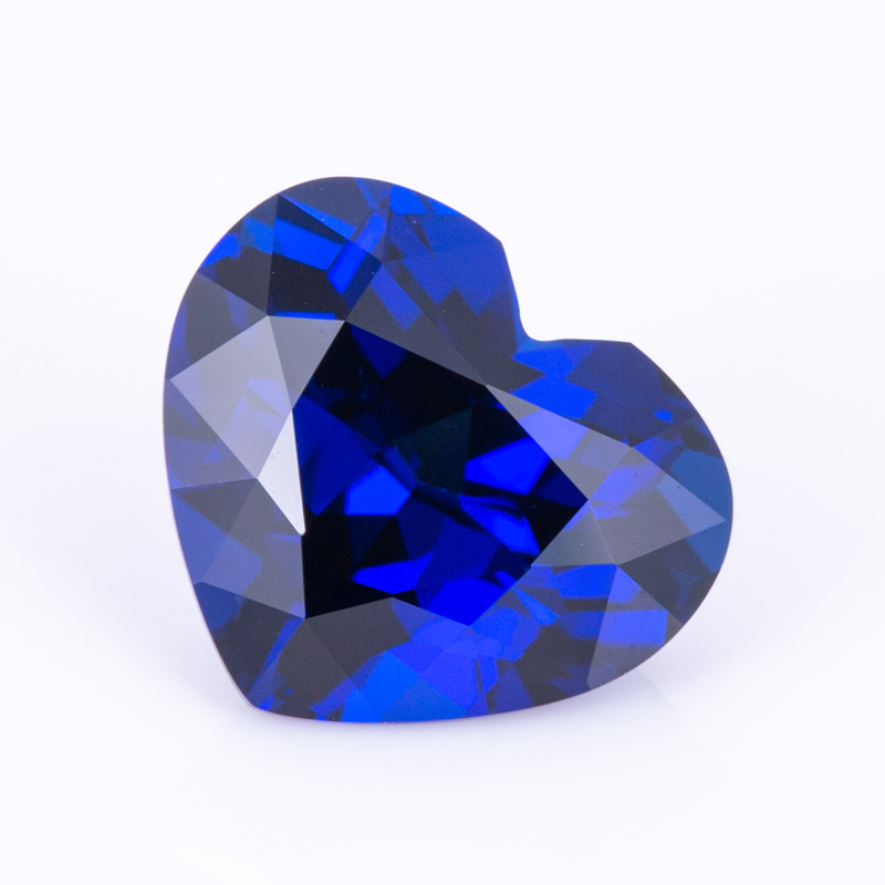 Messi Jewelry - Heart Shape Lab Grown Royal Blue Sapphire Hydrothermal RoyalBlue Sapphire Stone Lab Ruby & Sapphire 7