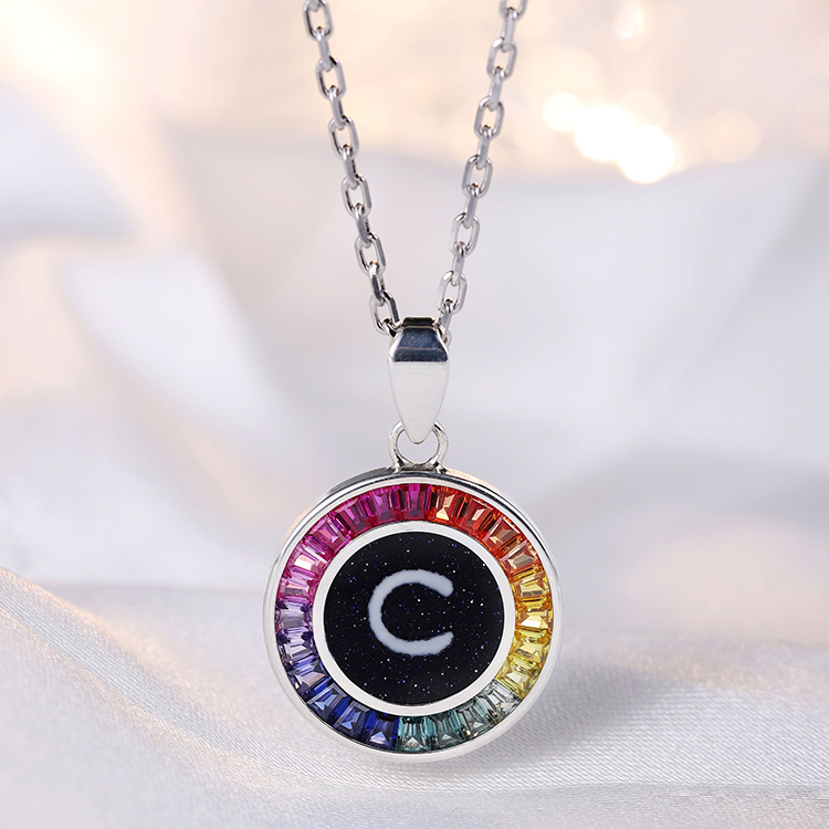 Messi Jewelry - Messi Jewelry lab grown gemstones 925sliver Gemini Aquarius Queen God pendant necklace angle eyes Necklace 12