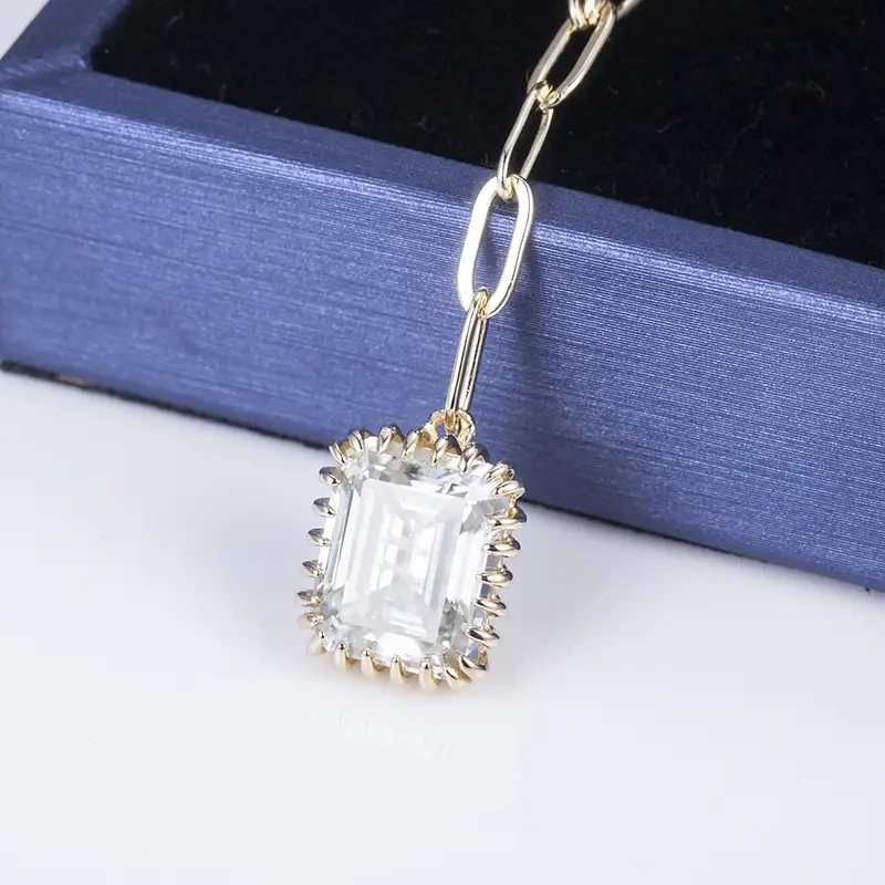 Messi 925sliver & 18k Gold Moissanite Pendant Necklace 4