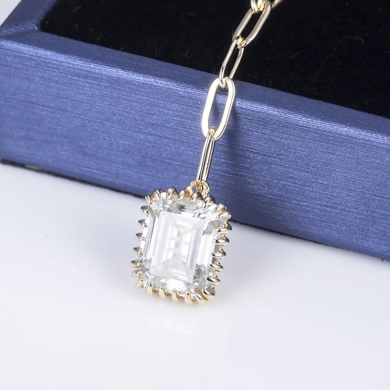 moissanite silver necklace at Wholesale Prices | Messi Jewelry 4