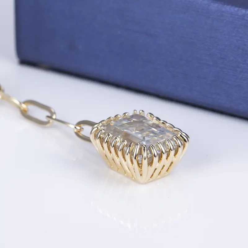 Messi 925sliver & 18k Gold Moissanite Pendant Necklace 6