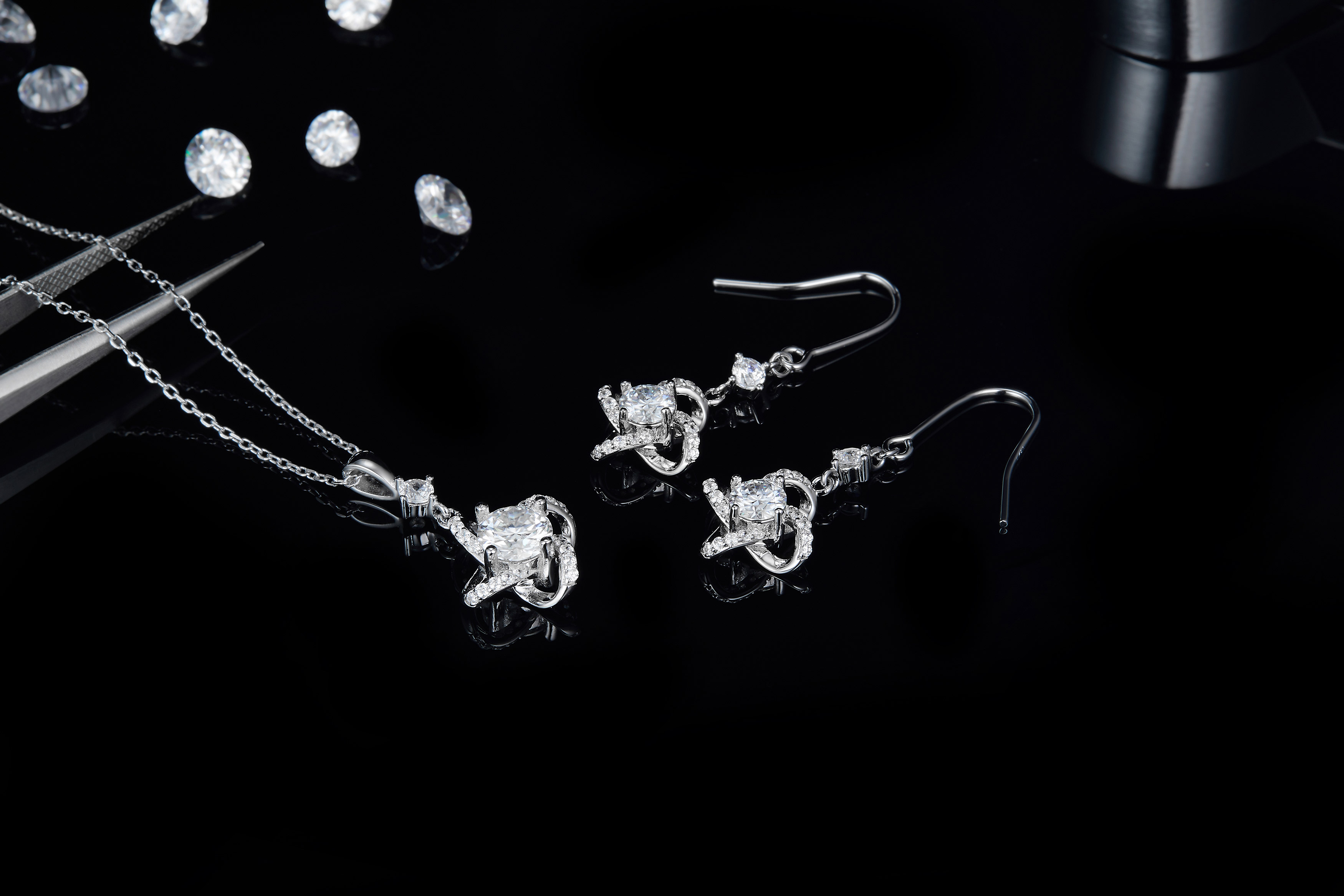 kilang Langsung moissanite sterling silver stud subang siri | Barang Kemas Messi 10