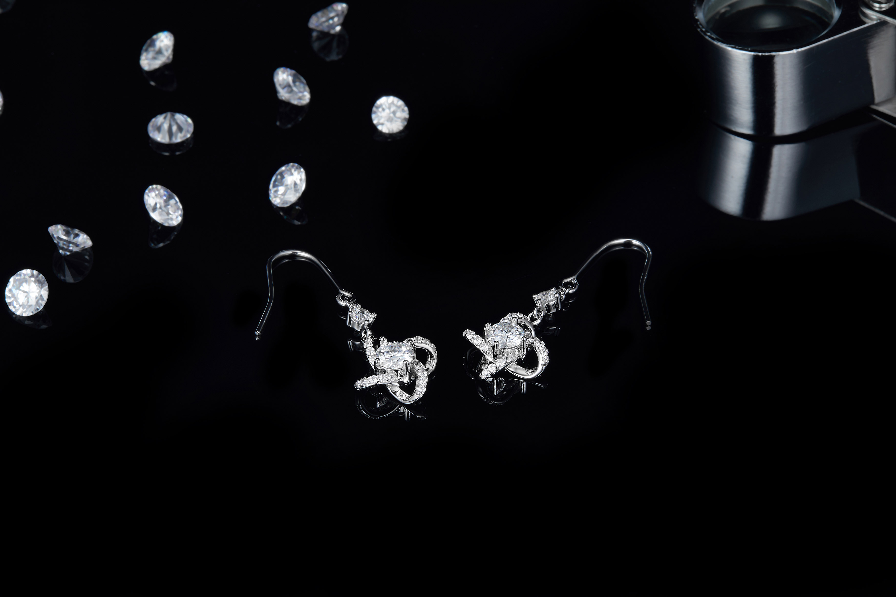 orecchini in argento sterling con moissanite a prezzi all'ingrosso | Messi Jewelry 8