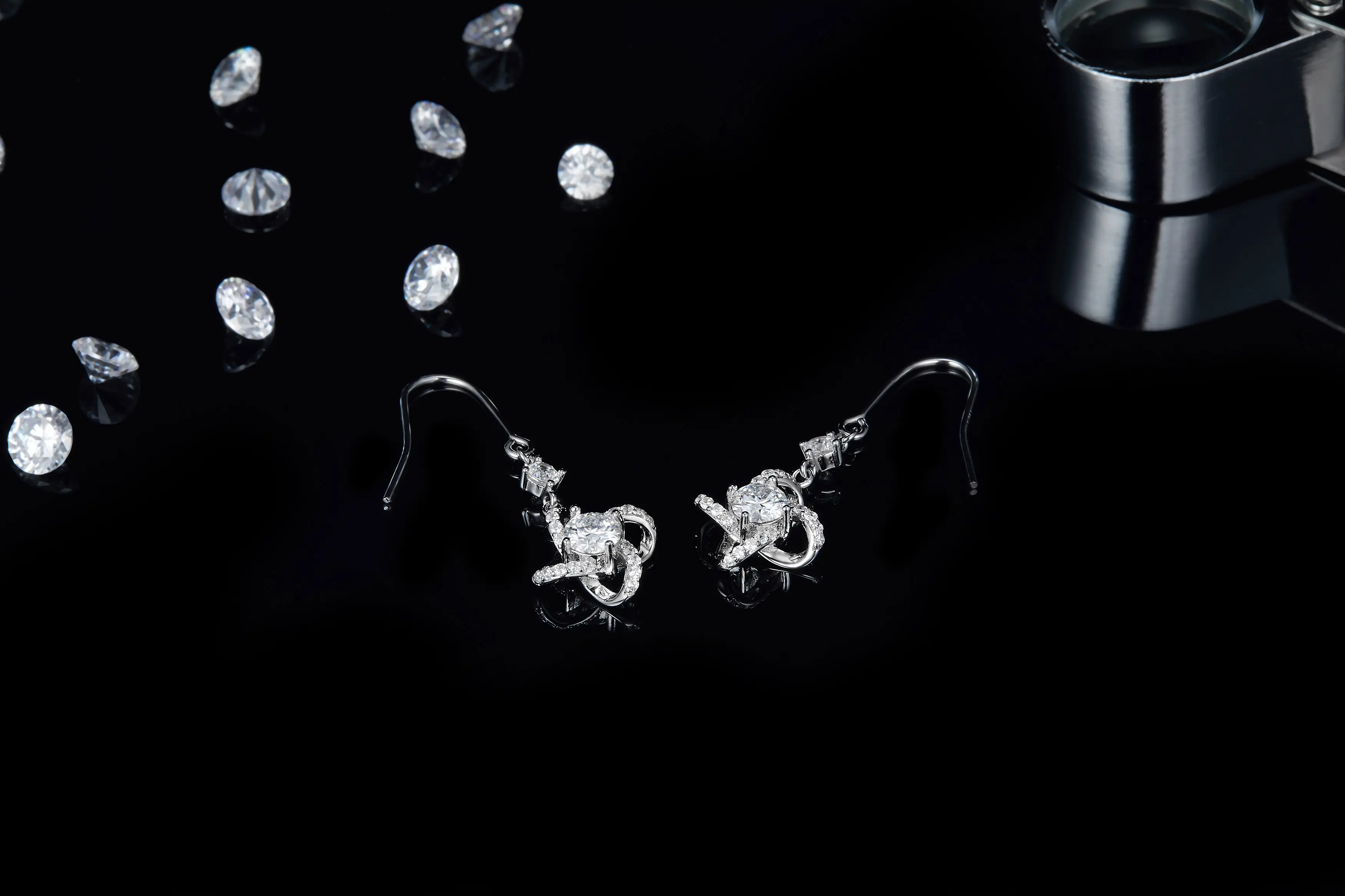factory Direct moissanite sterling silver stud earrings series | Messi Jewelry 6