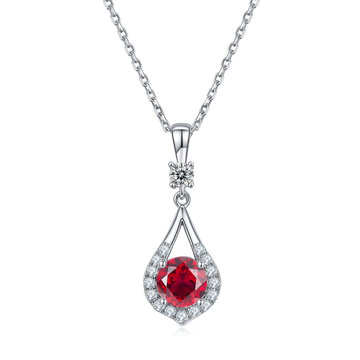 Messi Jewelry - Messi Jewelry JS030 Cheap Price Moissnaite Ruby Sapphire Custom 925 Silver Necklace Necklace 8
