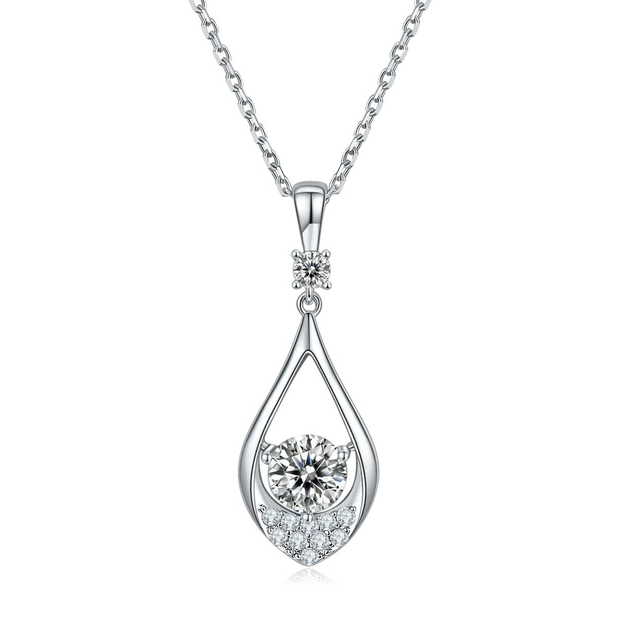 Gioielli Messi - Gioielli Messi JS020 a forma di goccia Moissnaite Ruby Sapphire 925 Collana collana d'argento 1