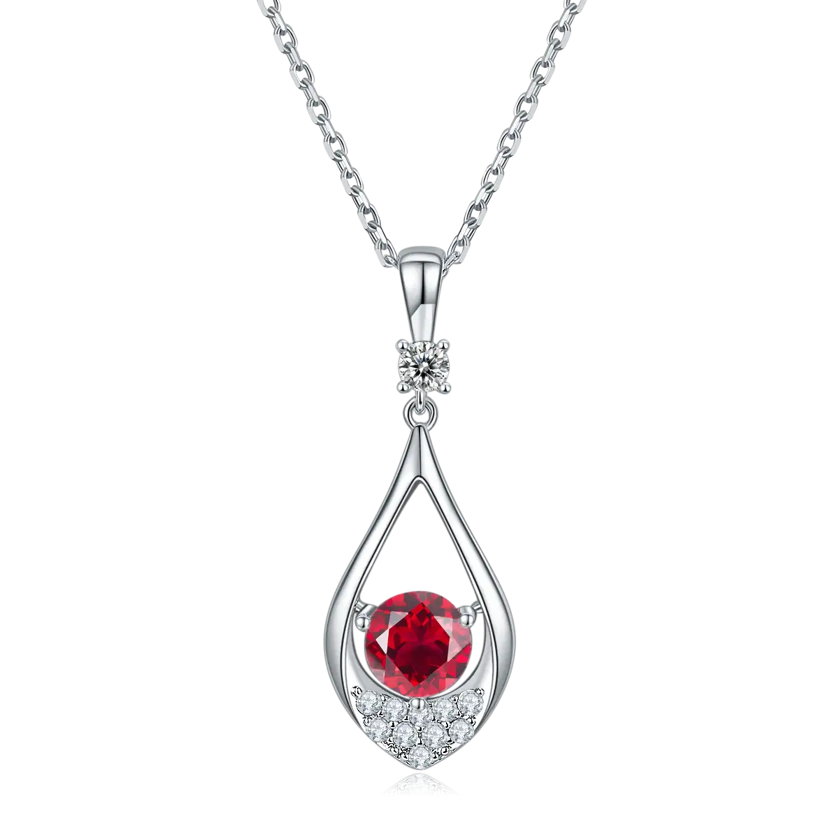 Messi Jewelry JS020 Drop Shape 925 Silver Necklace 4