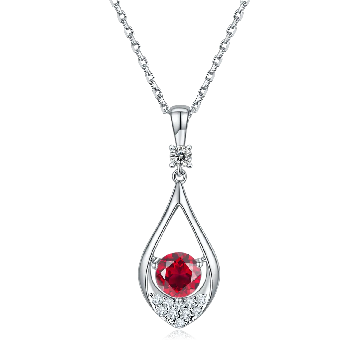 Messi Jewelry JS020 Drop Shape 925 Silver Necklace 4