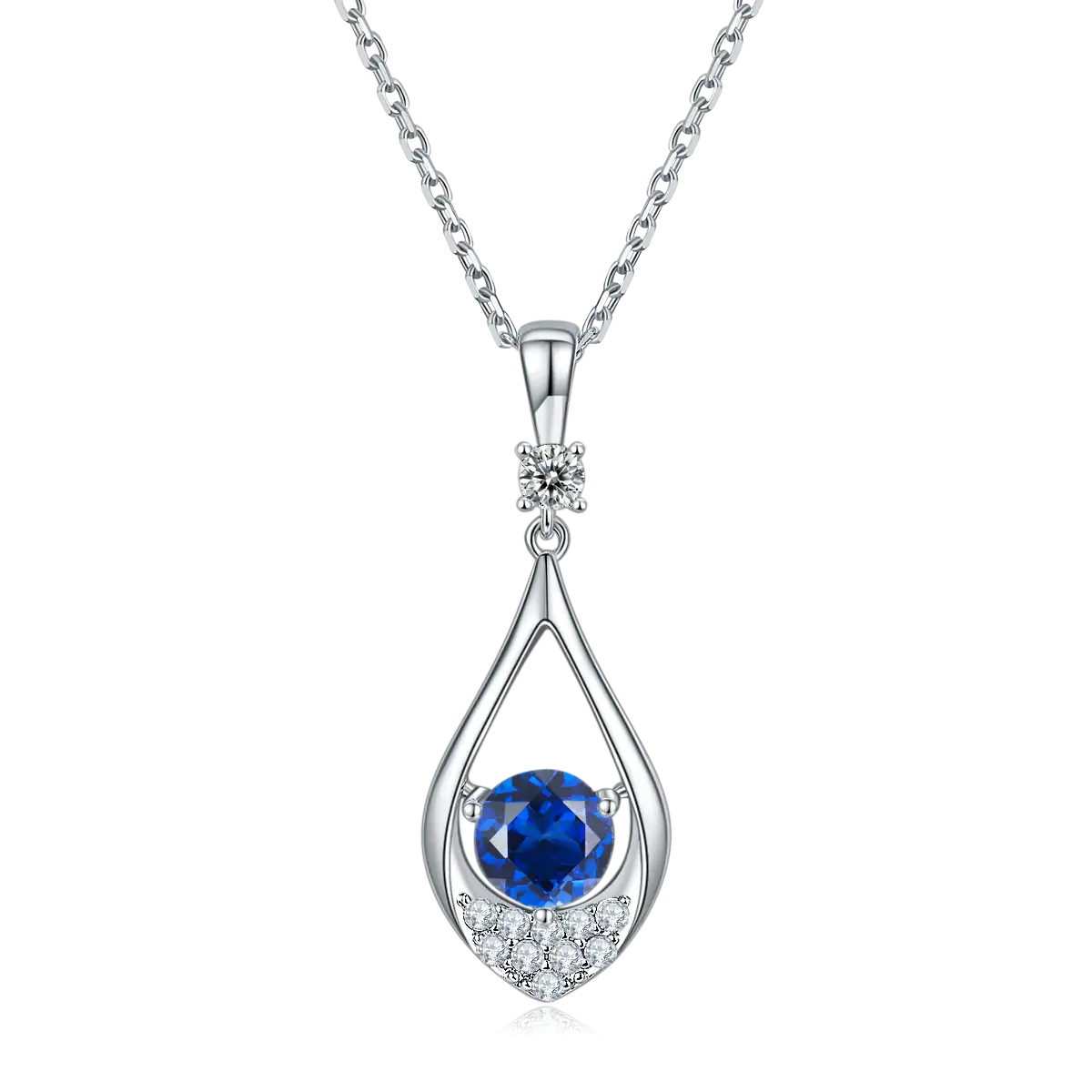 Messi Jewelry JS020 Drop Shape 925 Silver Necklace 2