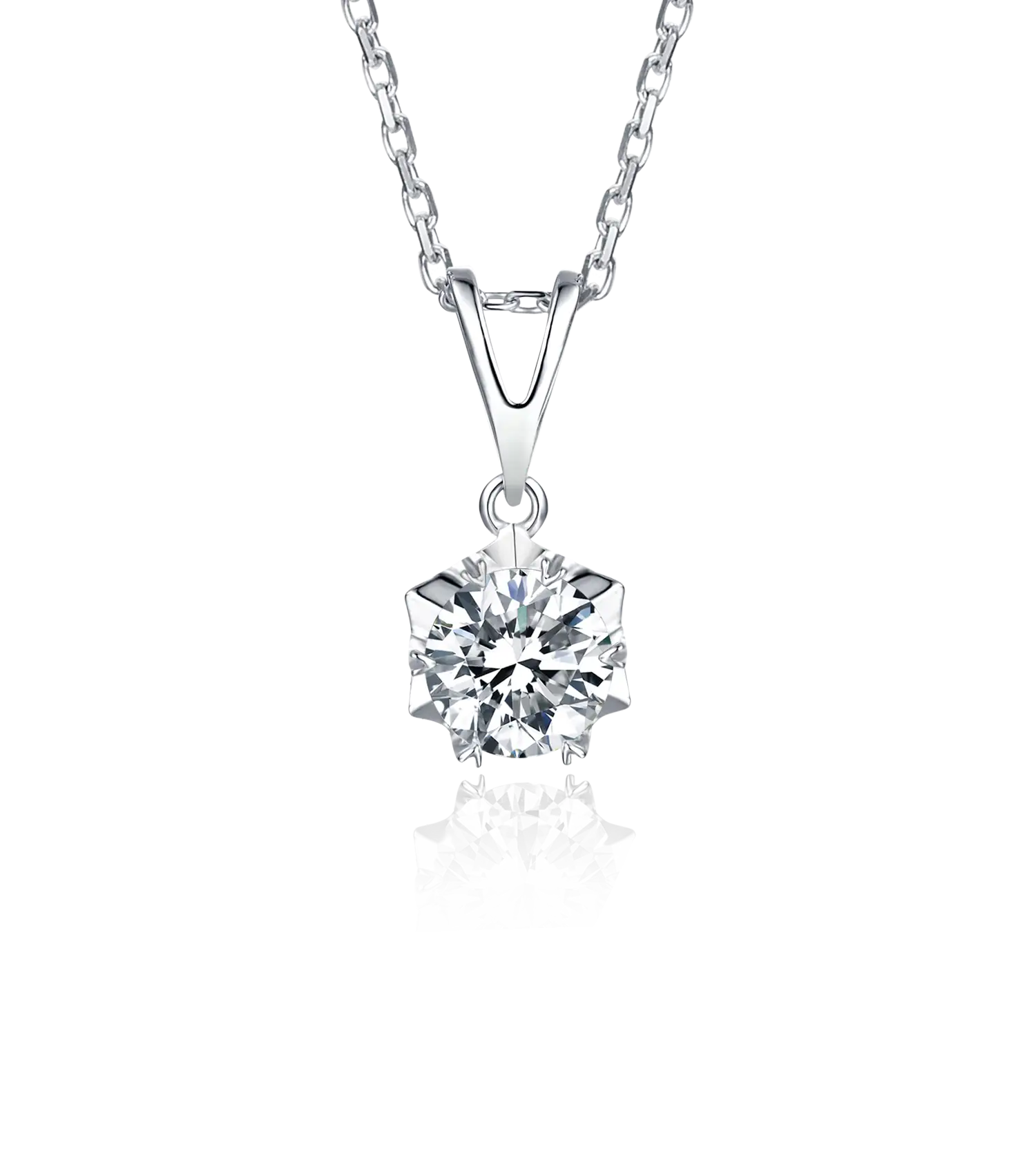 Gioielli Messi - Gioielli Messi 18K Ploting in oro 1 Carat Def Moissanite 925 Collana di gioielli in argento sterling 1