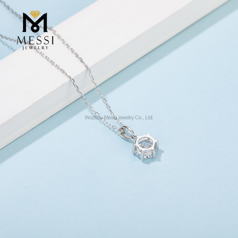 Messi Jewelry - Messi Jewelry gold plated 1 carat DEF moissanite necklace 925 sterling silver necklace Necklace 12