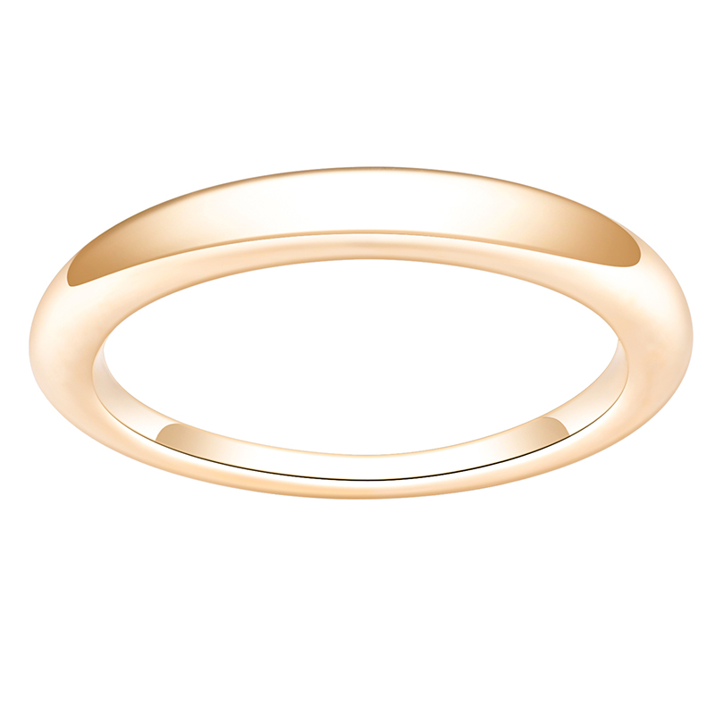 Messi Alahas - MS-496 Women Elegant Fashion Alahas Nag-inusara 14k Solid Yellow Gold Ring Wedding Band 9