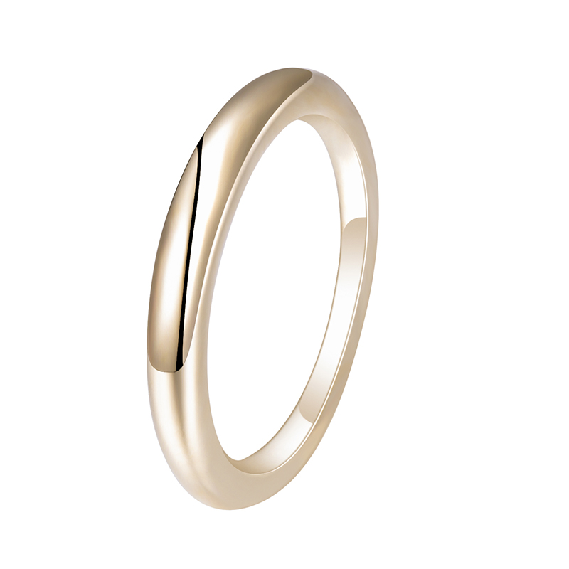 Messi Alahas - MS-496 Women Elegant Fashion Alahas Nag-inusara 14k Solid Yellow Gold Ring Wedding Band 8