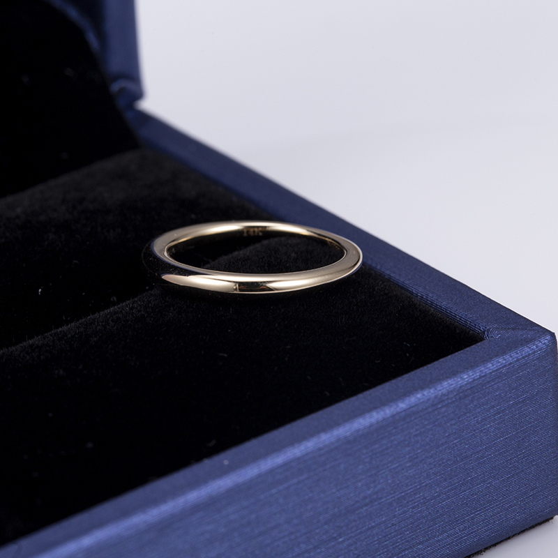 Messi Alahas - MS-496 Women Elegant Fashion Alahas Nag-inusara 14k Solid Yellow Gold Ring Wedding Band 13