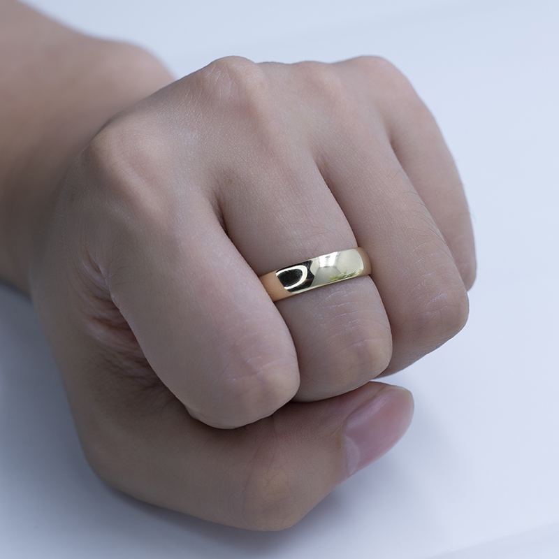 Messi Jewelry - Messi Jewelry MSR-534 Engagement Or Wedding of Men's 9k Yellow Gold Band Wedding Band 12