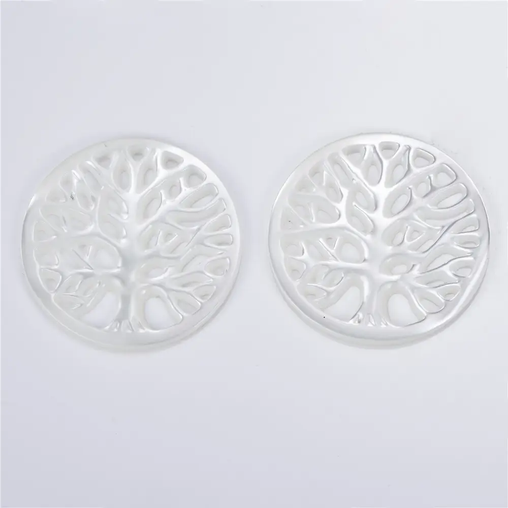Messi Jewelry - Round shape White Black Tree Shell Mother of Perrl Mother Of Pearl 1
