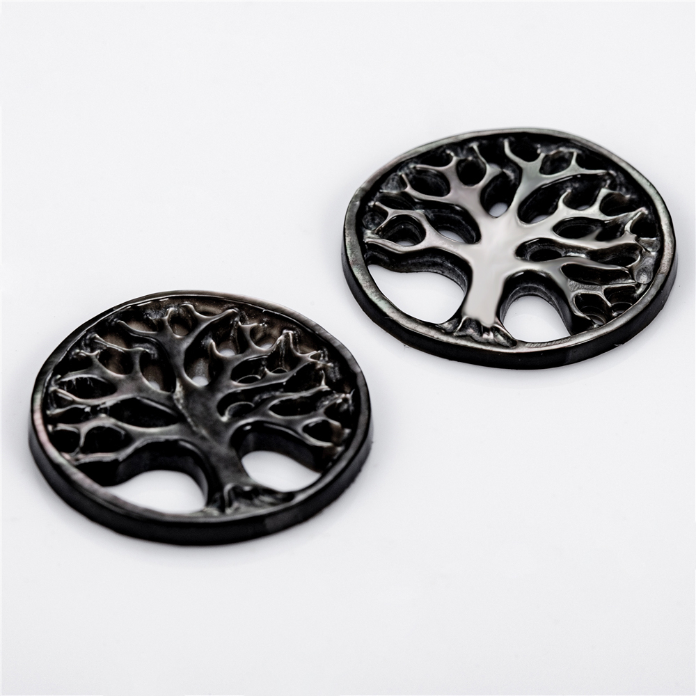 Messi Alahas - Round porma White Black Tree Shell Inahan ni Perrl Inahan sa Perlas 15