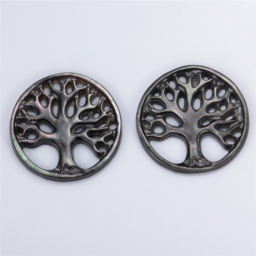 Messi Alahas - Round porma White Black Tree Shell Inahan ni Perrl Inahan sa Perlas 14