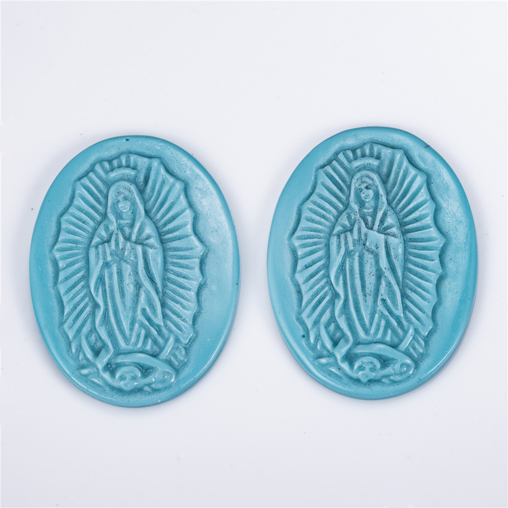 Messi Jewelry - OVAL White Orange Blue FATIMA Shell Mother of pearl Mother Of Pearl 10