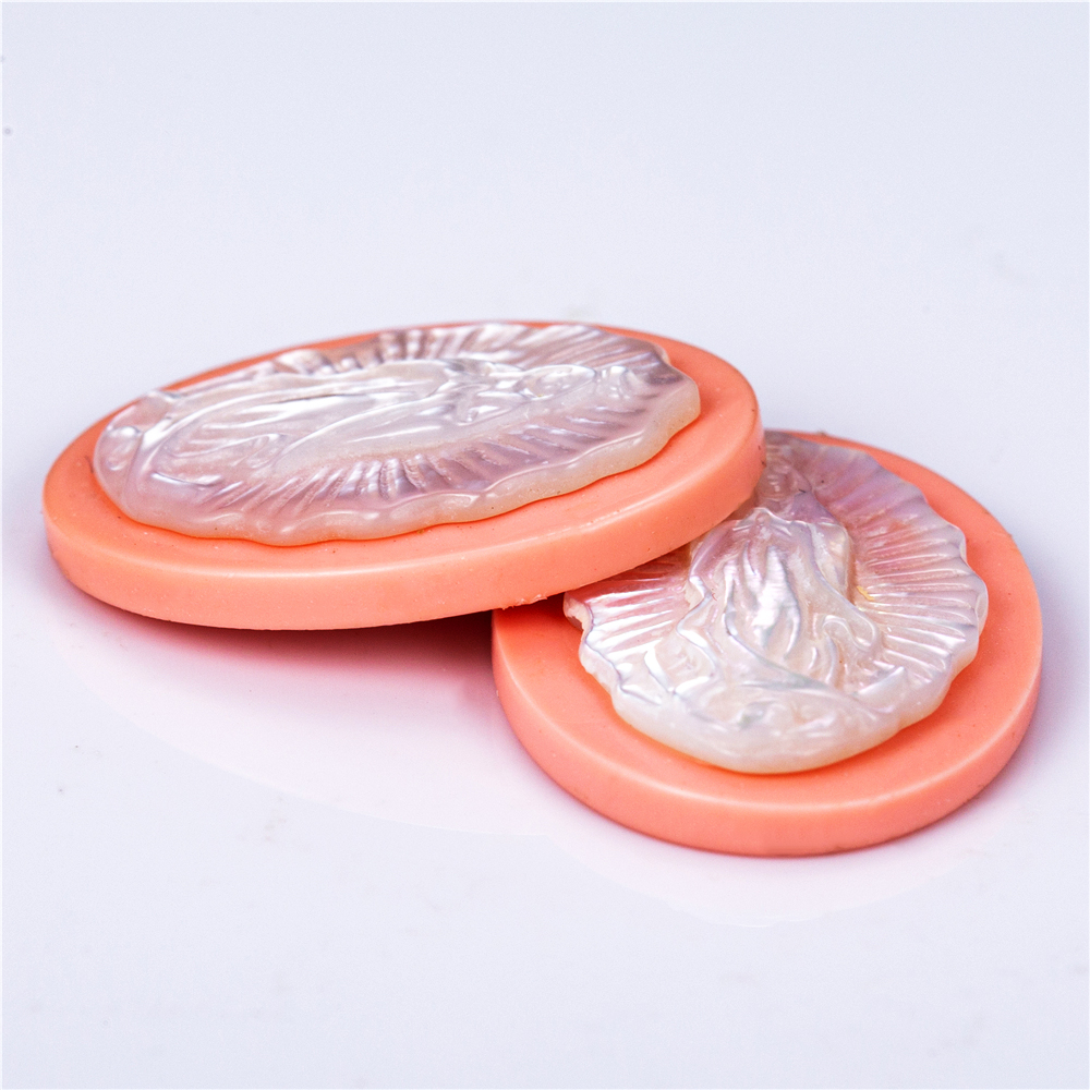 Messi Jewelry - OVAL White Orange Blue FATIMA Shell Mother of pearl Mother Of Pearl 9