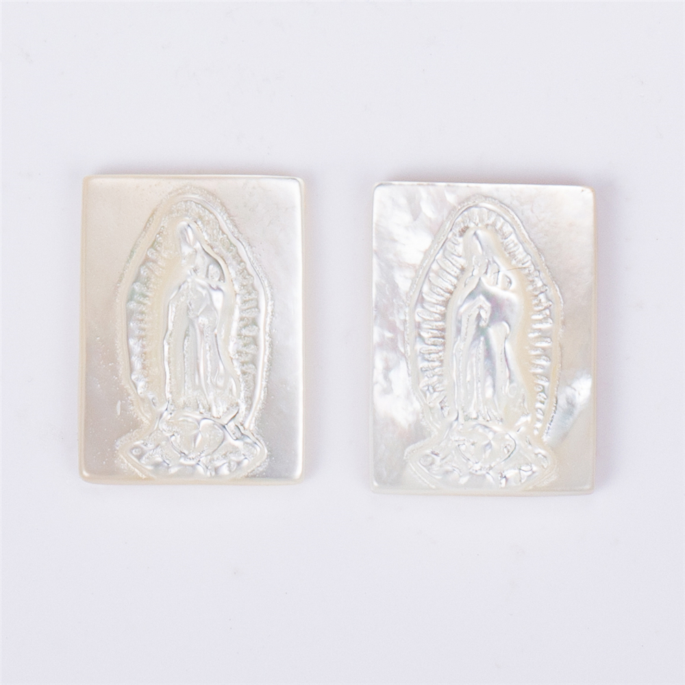 Messi Jewelry - OVAL White Orange Blue FATIMA Shell Mother of pearl Mother Of Pearl 15