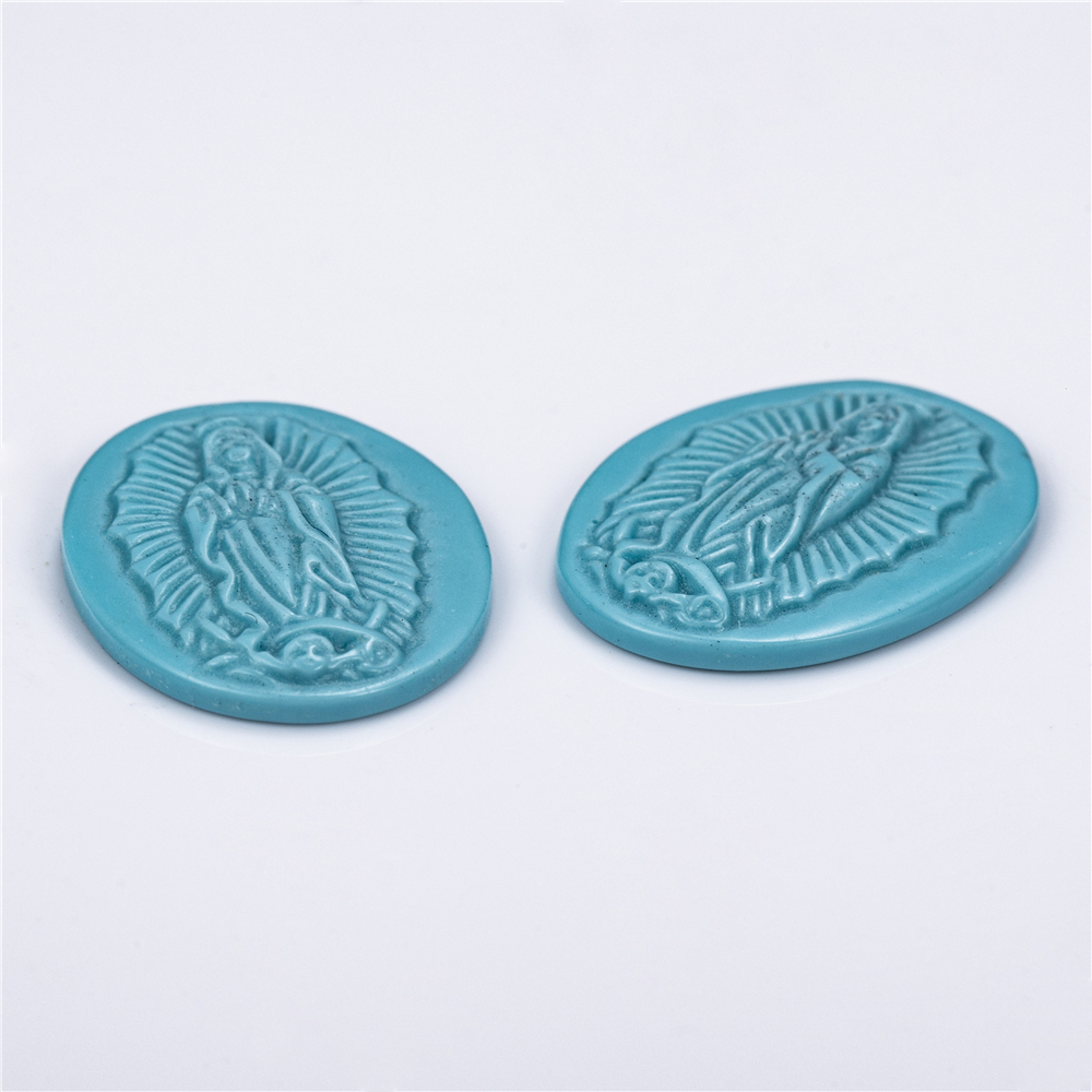 Messi Jewelry - OVAL White Orange Blue FATIMA Shell Mother of pearl Mother Of Pearl 11