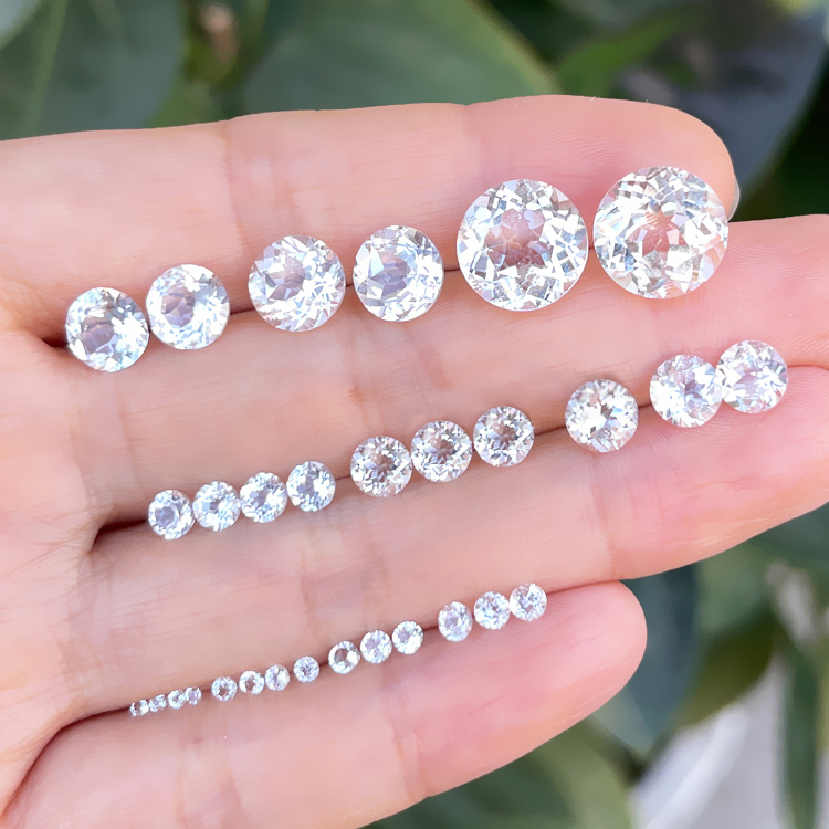 Mga Alahas sa Messi - Natural nga Puti nga Topaz nga Bato Natural nga Gemstone 4