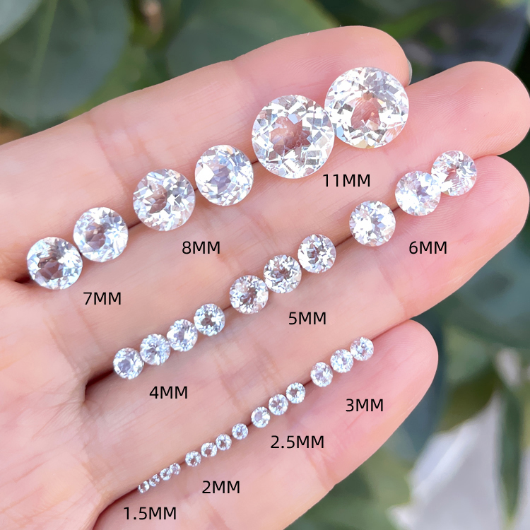 Mga Alahas sa Messi - Natural nga Puti nga Topaz nga Bato Natural nga Gemstone 5