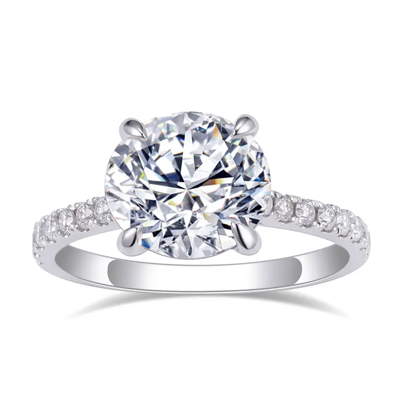 Gioielli Messi - MS -482 personalizzato 4 Claw 14K 18K Gold 9mm Anelli ad anello Moissanite 1