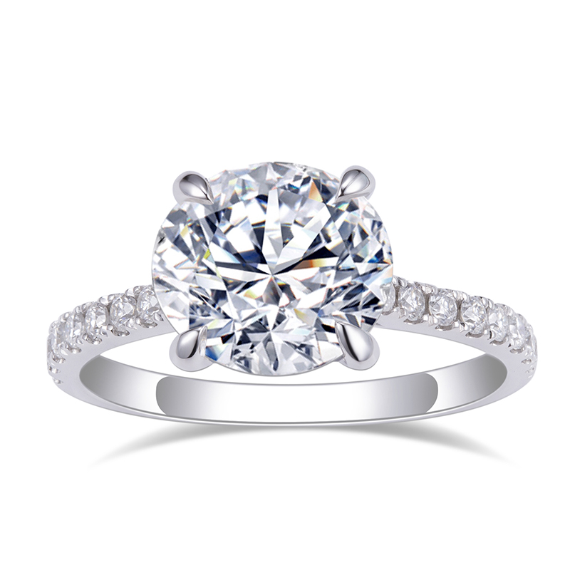 Messi Jewelry - MS-482 Customized 4 Claw 14k 18K Gold 9mm Moissanite Ring Rings 9