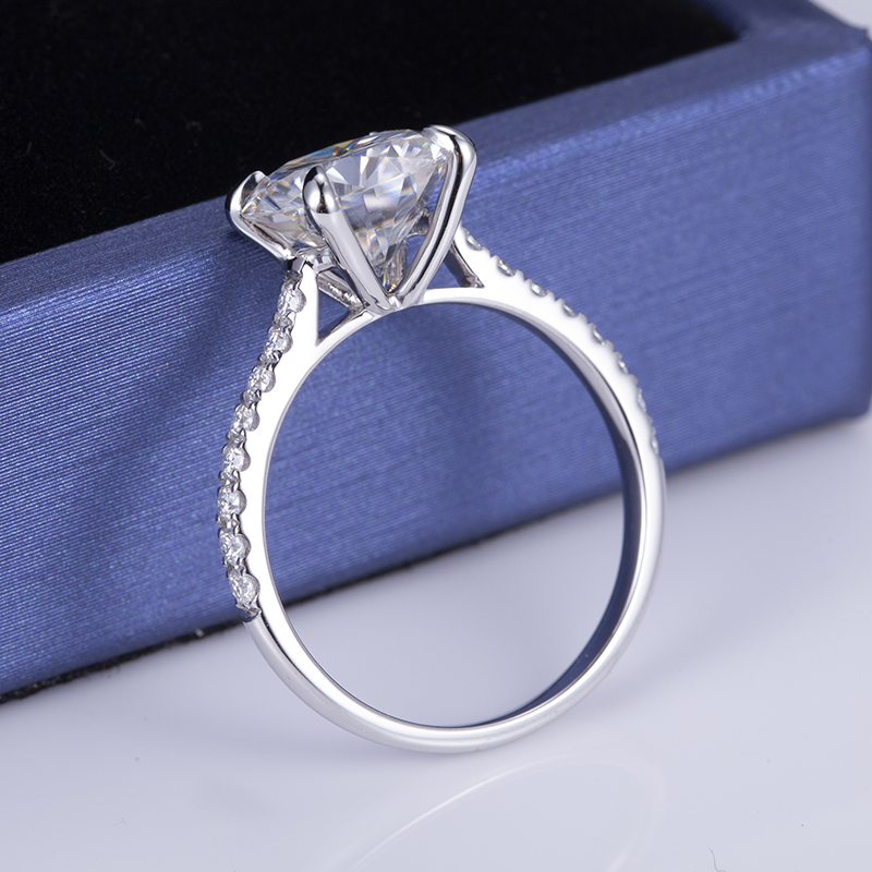 Messi Jewelry - MS-482 Customized 4 Claw 14k 18K Gold 9mm Moissanite Ring Rings 12