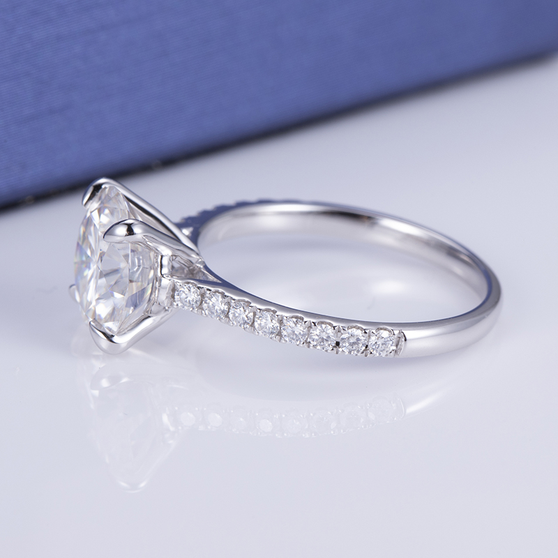 Messi Jewelry - MS-482 Customized 4 Claw 14k 18K Gold 9mm Moissanite Ring Rings 13