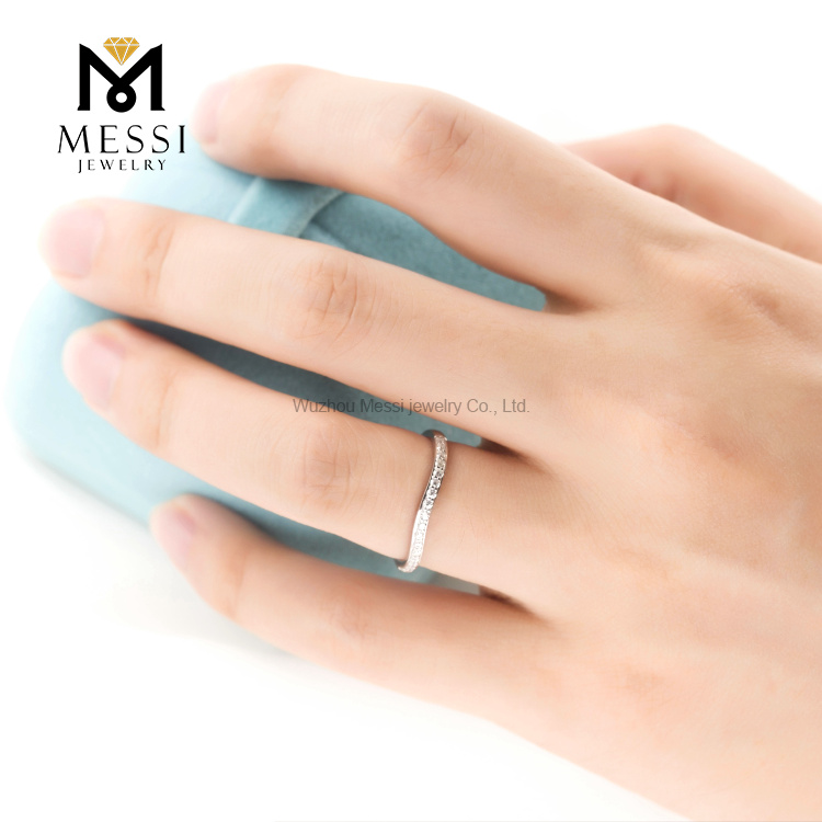Barang Kemas Messi - Barang Kemas Messi Disesuaikan 18k emas putih 2.0ct D VVS moissanite cincin perkahwinan berlian set Cincin 16