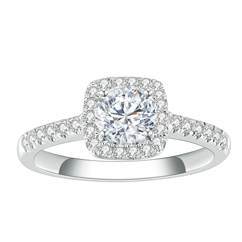 Messi Jewelry - 18K 14K 10K Gold 925 Sterling Silver Moissanite Diamond Halo Ring Moissanite Engagement Ring Rings 8