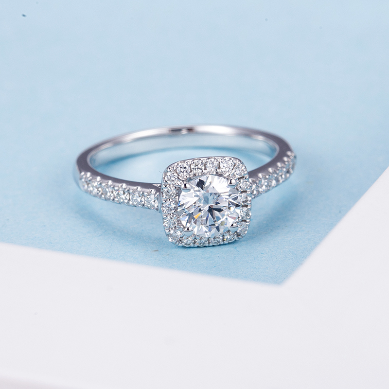 Messi Jewelry - 18K 14K 10K Gold 925 Sterling Silver Moissanite Diamond Halo Ring Moissanite Engagement Ring Rings 13