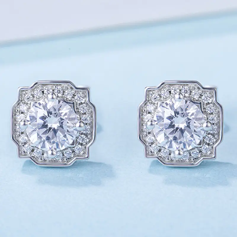 Moissanite Stud Earrings with GRA Certificate and Wholesale Pricing 4