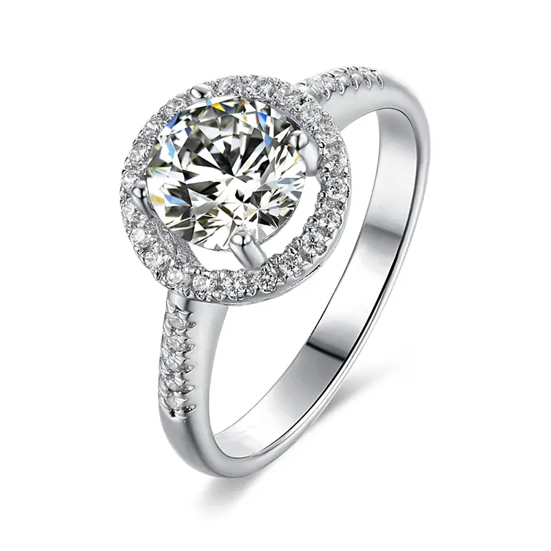 M17A Luxury Square Bag di Luxury 1ct Moissanite Gold Plasso 925 Anello solitario in argento sterling 1